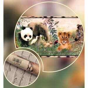 Chesapeake Wallpaper Safari Baby/Kids Boarder: Lion, Tiger. Panda